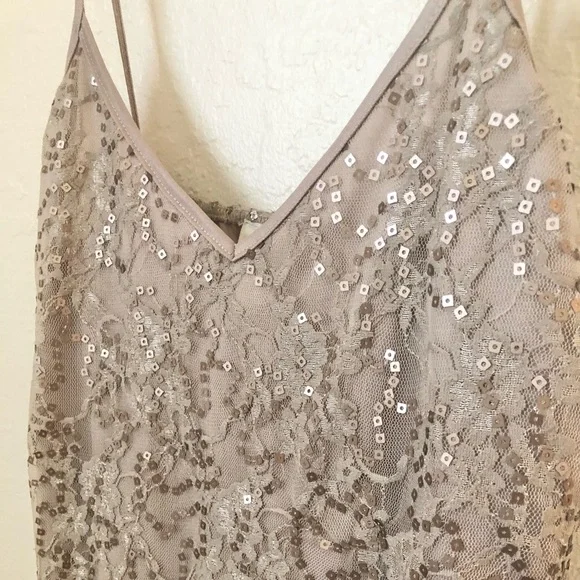 Sequin and Lace V-Neck Camisole Women's Size Large - Picture 4 of 5